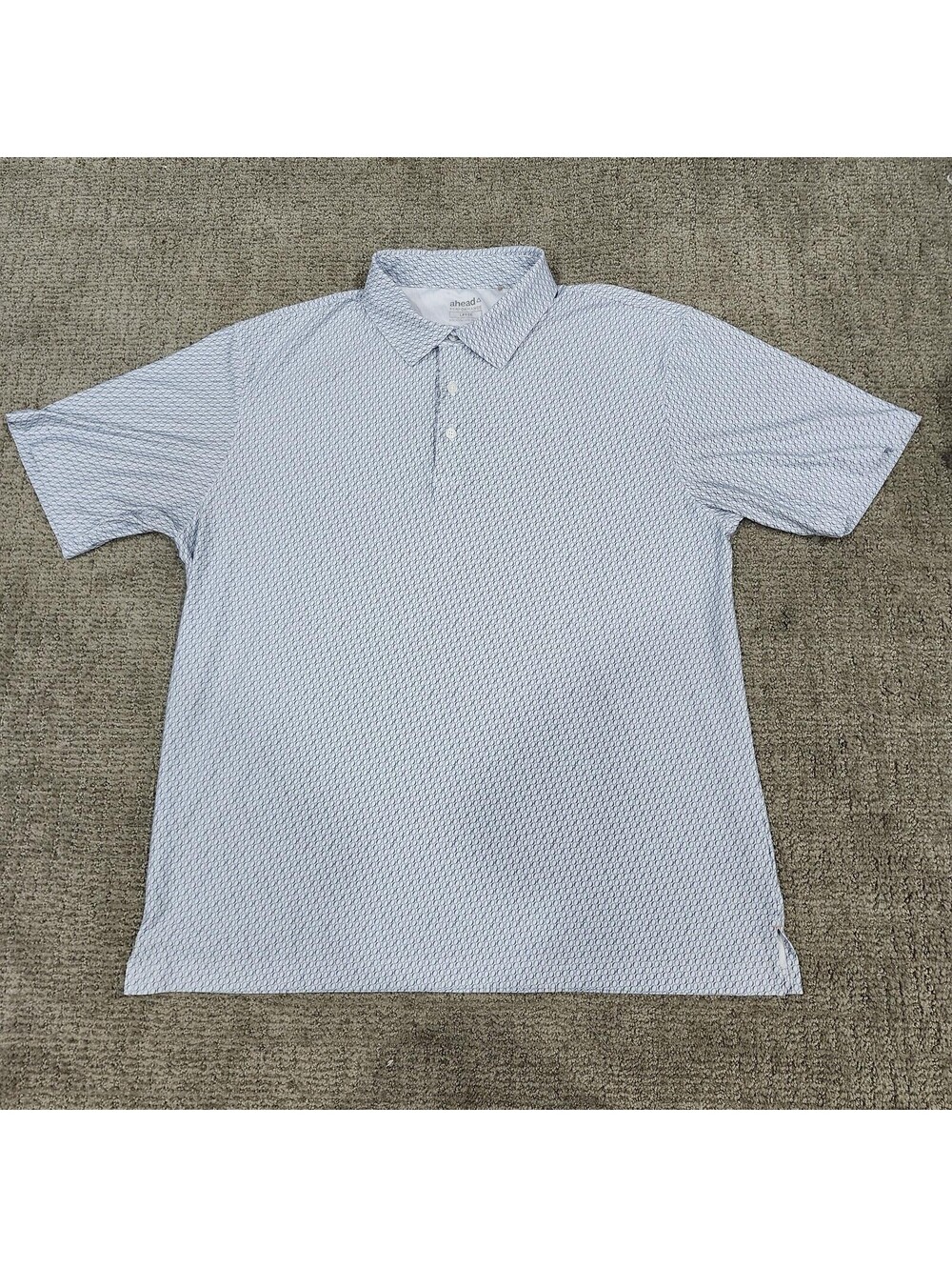 Ahead Performance Men's Short Sleeve Patterned Polo Shirt Size Large